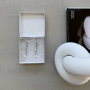 Pearl and silver earrings